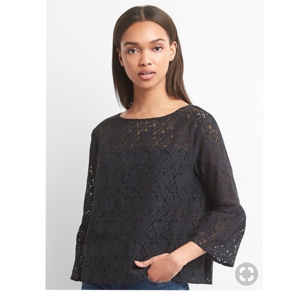 Gap Bell-sleeve Metallic Lace Top
